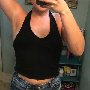Black American Eagle Halter Top